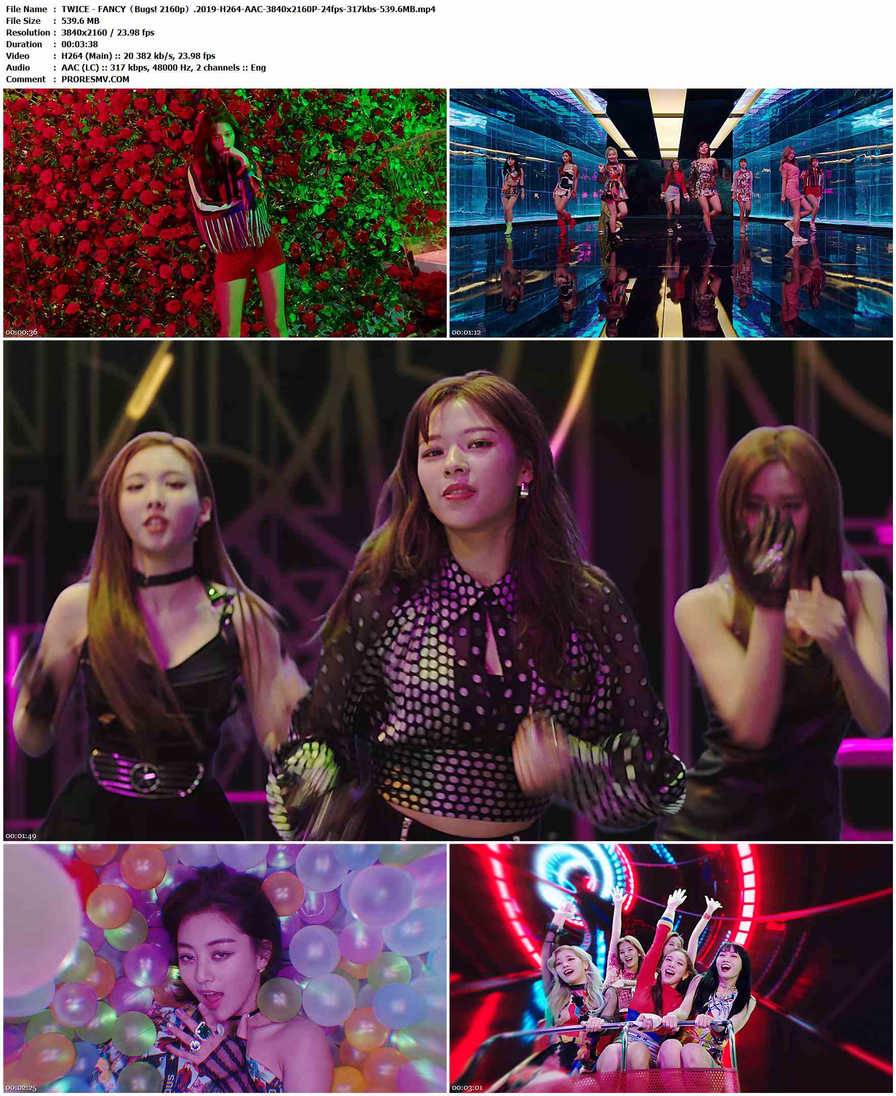 TWICE - FANCY（Bugs! 2160p）.2019-H264-AAC-3840x2160P-24fps-317kbs-539.6MB官方MV_高清MV
